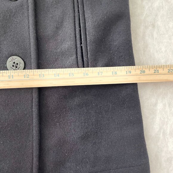 Vintage Lands' End Womens Black Classic Wool Blend Double Breasted Pea Coat Sz10 - Picture 8 of 11
